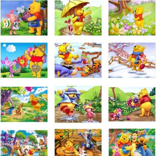 Disney 5D Diamond Painting Cross Stitch Kits Winnie The Pooh Diamond Embroidery Full Home Decor Mosaic Cartoon Animal Gift