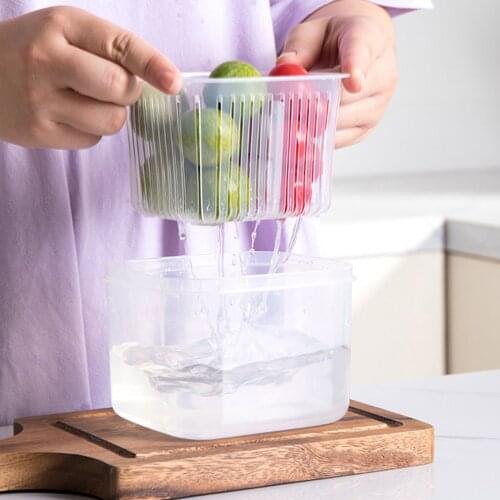 NEW Kitchen Drain Box Food Storage Sealed Freezer Storage Durable Box Kitchen Fridge Organizer Food Container