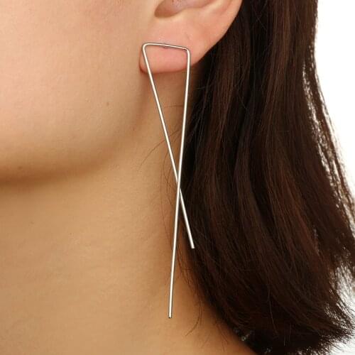 New Earrings for Women 2021 Lovers Triangle Earring Ear Stud Drop Earings Geometric Trendy Jewelry Wholesale Kolczyki