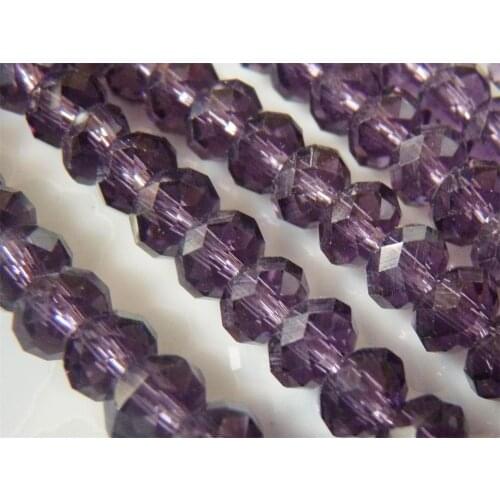 Charming Women High-quality 4x6mm Purple Glass Crystal DIY Manual Facet Loose Beads Design Make 100pcs Wholesale and Retail