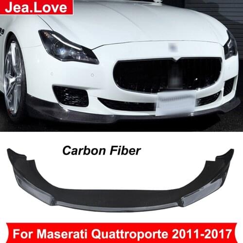 Real Carbon Fiber Front Bumpers Lip Diffuser Front Shovel For Maserati Quattroporte 2011-2017 Car Body Modification Part