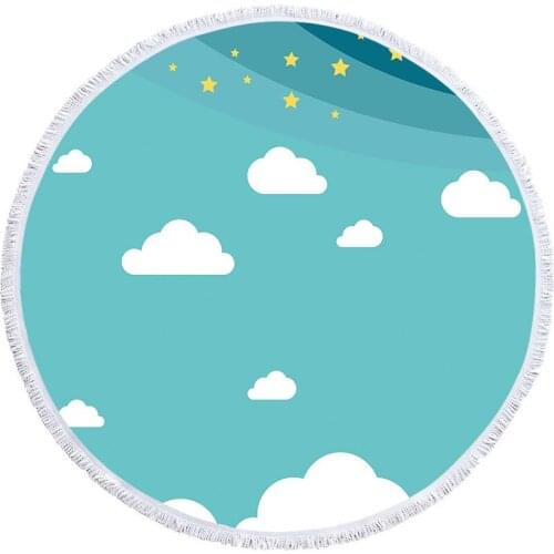 Star cloud pattern For home towel microfiber towel Beach towel large beach towels miraculous Round beach towel Pareo beach towel