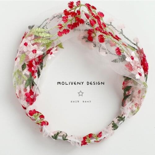 Korean Simple Turban Face Wash Hair Band Lace Wide-Brimmed Headband Cross Hairband Female Women Retro Headdress Hair Accessories