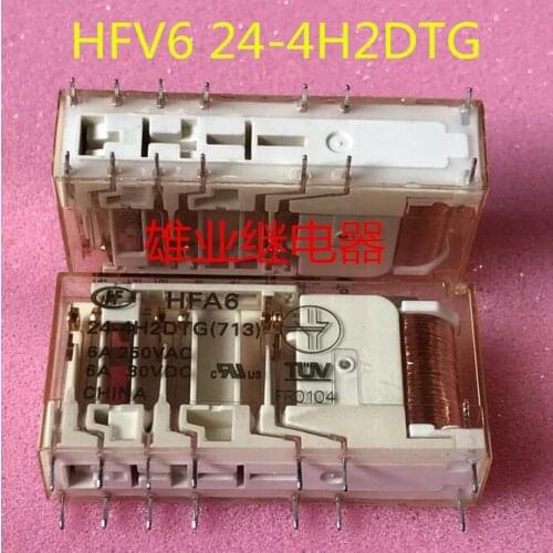 Relay HFV6 24-4H2DTG HFV6-24-4H2DTG HFV6 244H2DTG DIP14 2PCS/LOT