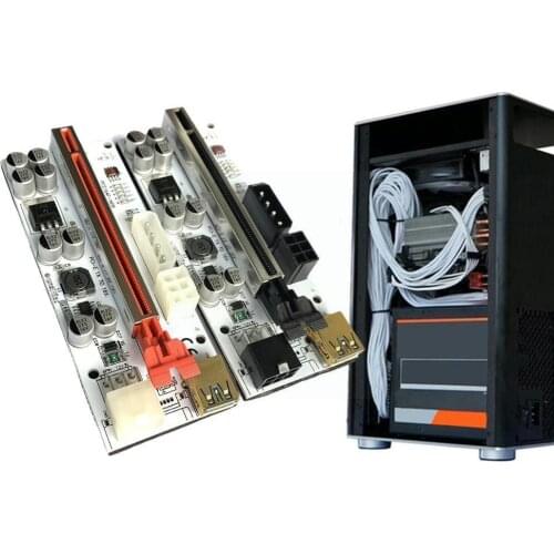 Riser 010 PCI-E Riser Card VER010 PCI Express PCIE Card cabo Power USB For Video 6Pin Extender 0.6M 3.0 Cable 16X 1X to SAT T9M3