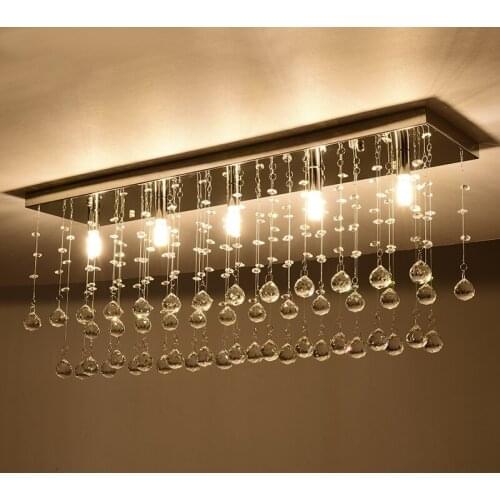 Crystal combination restaurant crystal lamps creative LED rectangular living room lamp aisle porch lamp Ceiling Lights ZA SJ133