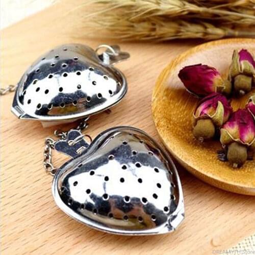 Stainless Steel Heart Tea Strainer Infuser Filter Herb Steeper Tea Tool 30pcs/lot