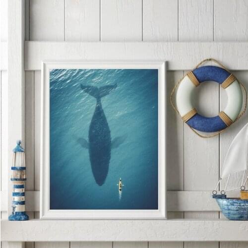 Modern Ocean Sailing Surf Shark Canvas Painting Print Poster Picture Home Living Room Wall Art Decoration Can Be Customized