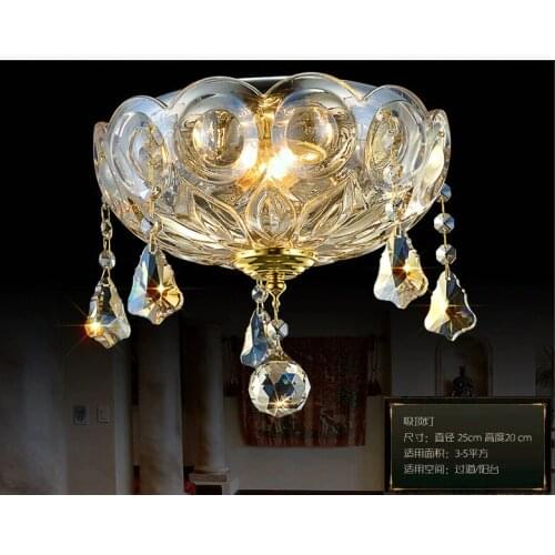 Modern Golden Ceiling Lamp D250mm crystal Ceiling lamp Bed room Ceiling Lights top Crystal Ball k9 crystal Modern Ceiling light