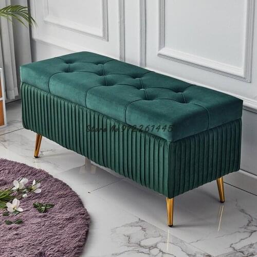 Sofa stool rectangle can sit multifunctional household door strip clothing store shoe changing cabinet storage box storage stool