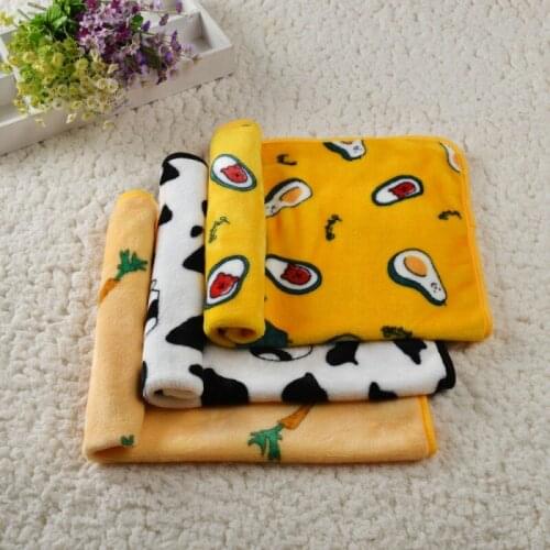 Pet Cat Dog Mat Warm Soft Non-slip Blankets Cushion Cartoon Bones Carrot Footprints Pattern Coral Fleece Mat Cover Pet Accessory