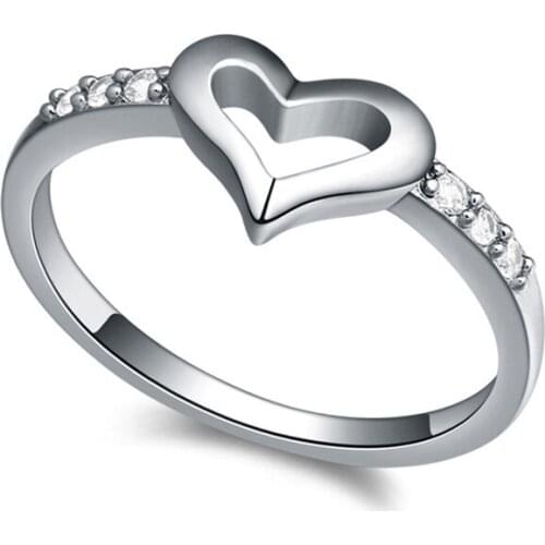 TRACYSWING Real Austrian Crystals Brand AAA Zirconia Micro Inlays Fashion Ring for women New Heart Th-108627