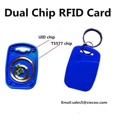 UID+T5577 copy writable key tags 125khz &13.56mhz Writable Keyfobs Proximity Smart Card for Access Control