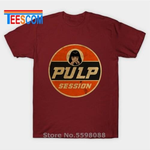Vintage Quentin Tarantino Film Pulp Fiction 2019 T Shirt men Mia Wallace TShirt Round neck Short Sleeve Mia Session Hope T-Shirt