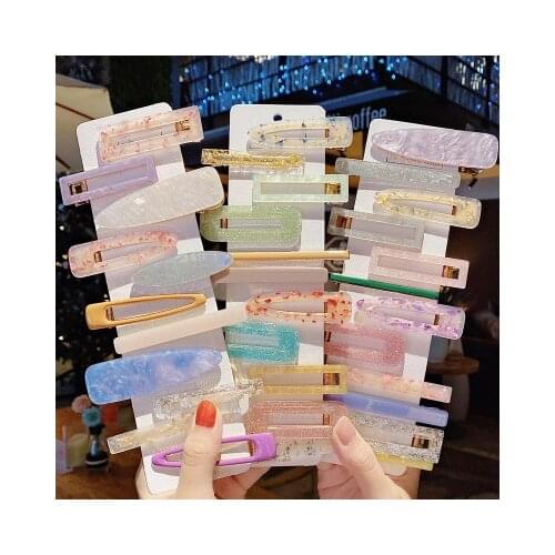 High Quality 3PCS Acrylic Acetate Geometric Rectangle Hair Clip Hairpins Women Girls Party Hair Barrettes Headwear Accessories