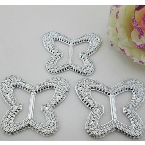 10pcs Gorgeous Butterfly Rhinestone Acrylic Buckle For Garment Accessory 20mm