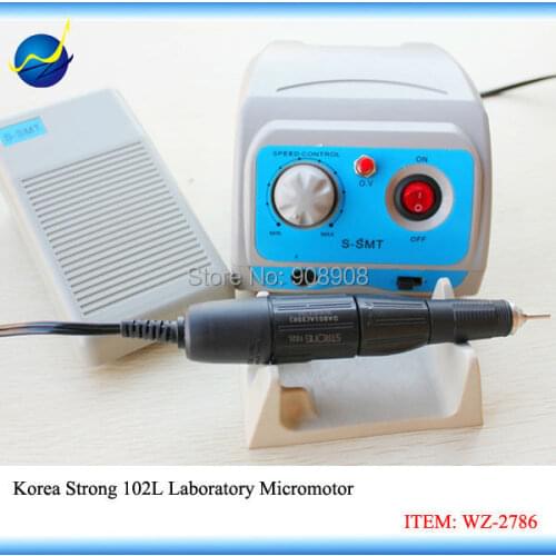 110V /220V S-SMT Micromotor Lab Jewelry Watch Hobby Nail File Hand Grinder Power Engine Original Korea Strong 102L Handpiece Set