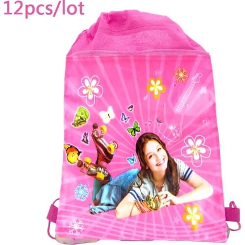 12pcs/lot Baby Shower Girls Favors Soy Luna Theme Non-woven Fabrics Mochila Birthday Party Decoration Drawstring Gifts Loot Bags