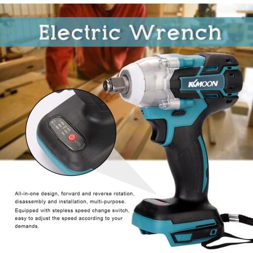 18V Cordless Impact Wrench Screw Driver Brushless Motor High Torque Electric Wrench with Battery and Charge Device