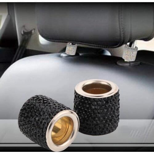 2pcs Diamond Car Headrest Collars Ring Car Seat Headres Collars Rings Decor Car Accessories