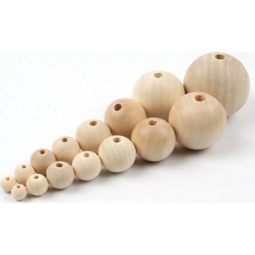 4-50MM Natural Eco-Friendly Protection Wood Bead Loose Spacers Handmade Jewelry Production DIY Crafts Production