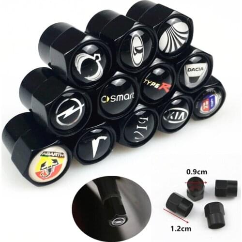 4pcs Car Badge Wheel Tire Valve Cap Tyre Dust Caps For Renault Lada Mazda Dacia Opel Honda Toyota Ford Kia Daewoo Car Styling