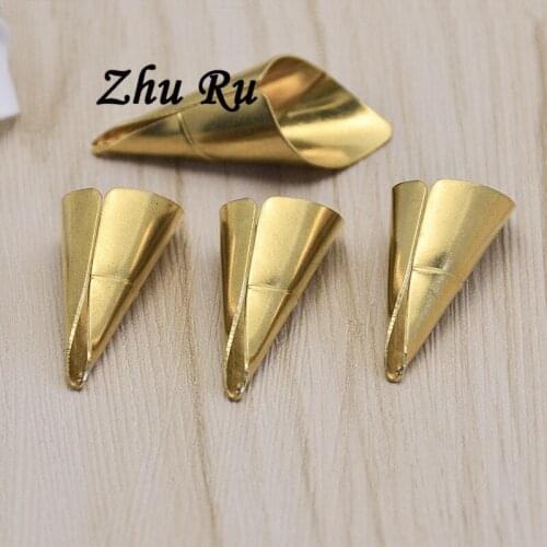 41.2mm 4pcs copper Charms Long horn funnel connector Conical tip head Making pendant fit Vintage DIY bracelet necklace