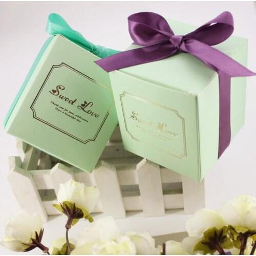 Bronzing Gift Packaging Box Wedding Party Supplies Candy Boxes FERRERO ROCHER Chocolate Box Bag Tiffany Blue 7x7x8cm