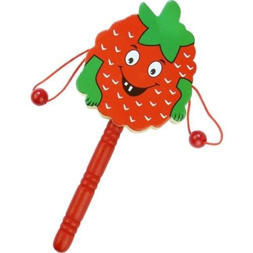 Baby Toys Early Education Toy Wooden Rattle Cartoon Characters Decoration Drum Rattle Childrens Musical Toy 2021 Autumn Fall