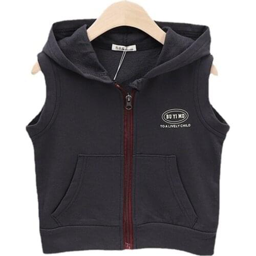 Children Vests Autumn 2021 New Spring Autumn Fashion Hooded Coats Boys Girls Sleeveless Kids Baby Warm Waistcoat Jacket 3-5Y
