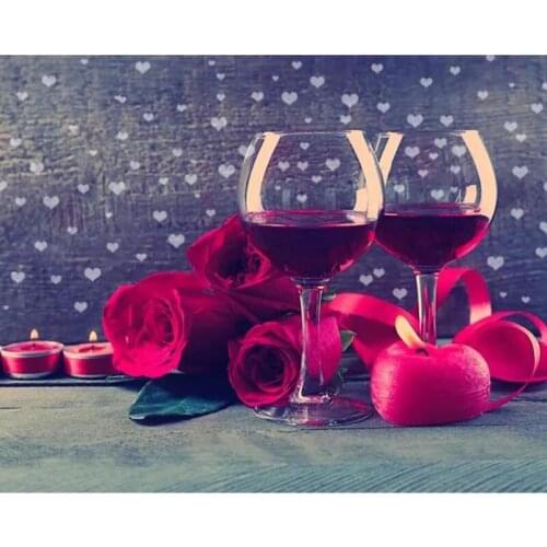 DIY Diamond Painting Rose 5D Diamond Painting wine Cross Stitch Full Needlework Home Decor Round drill Christmas gift