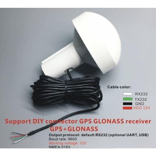 DIY Custom Connectors, RS232 Protocols Industrial Applications GPS GLONASS Receiver Antenna NMEA 4800 Baud Rate Voltage 12-24V