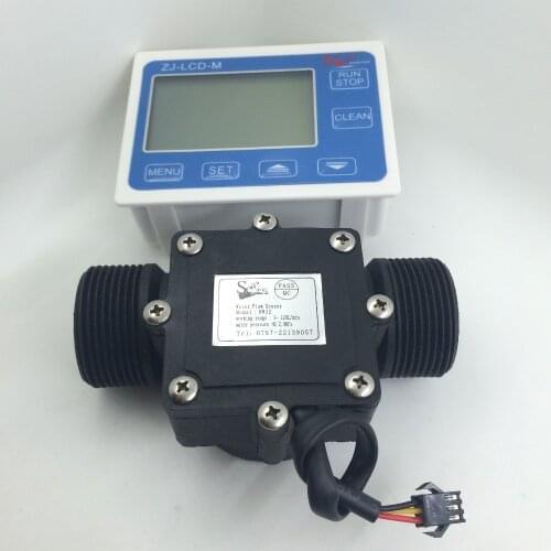 5sets G1-1/2" 1.25 water Flow Sensor water flow Meter + LCD Display Quantitative Control 1-120L/min