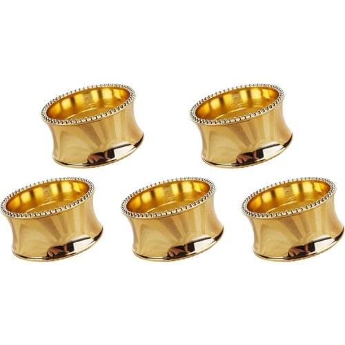 5 Pieces of Stainless Steel Napkin Rings, Suitable for Banquet Wedding Hotel Supplies Diameter 4.5 cm