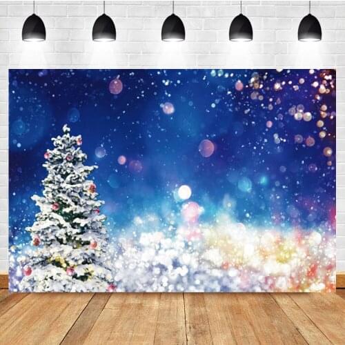Laeacco Winter Christmas Tree Light Bokeh Glitters Birthday Photo Photography Background Photographic Backdrop For Photo Studio