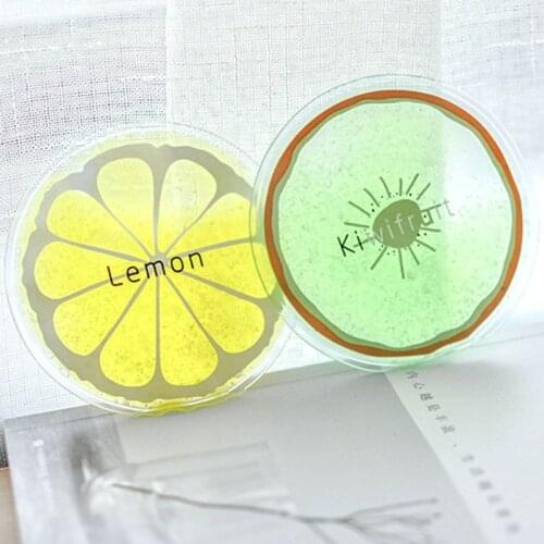 Summer Portable Mini Physiotherapy PVC Cooler Bag Cute Cartoon Round Shape Bright Colored Fruit Cold Compress Ice Pack Gel