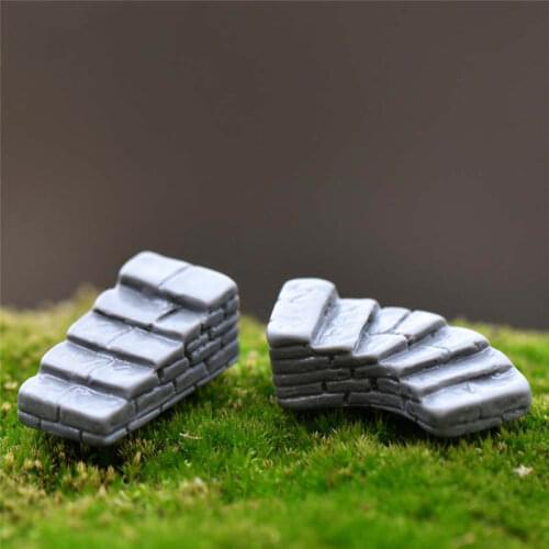 1 Pcs Miniature Craft Gray Stone Steps Stair Micro Landscapes Mini Fairy Garden Decoration Moss Ecological Bottle DIY Ornaments