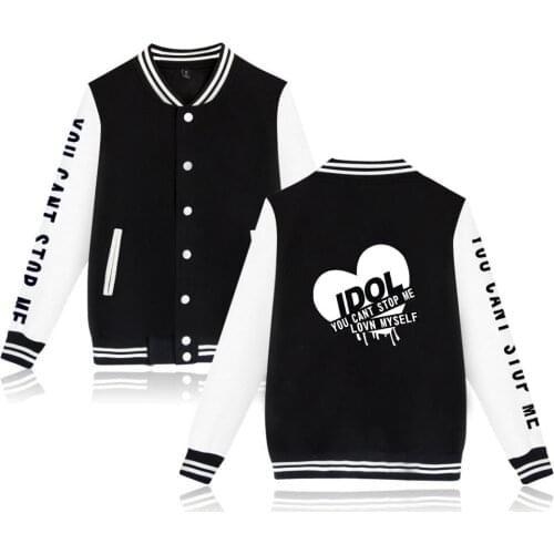 New Fashion Kpop Bangtan baseball Jacket Uniform Coat IDOL You Can't Stop Me Love Myself womens Bangtan Boys Hoodies Sweatshirt