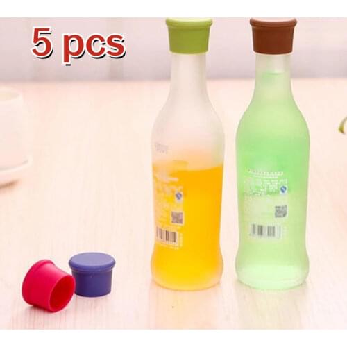 5PCS Wine Bottle Stopper Silicone Kitchen Tools Preservation Wine Stoppers Kitchen Wine Champagne Stopper Beverage Closures