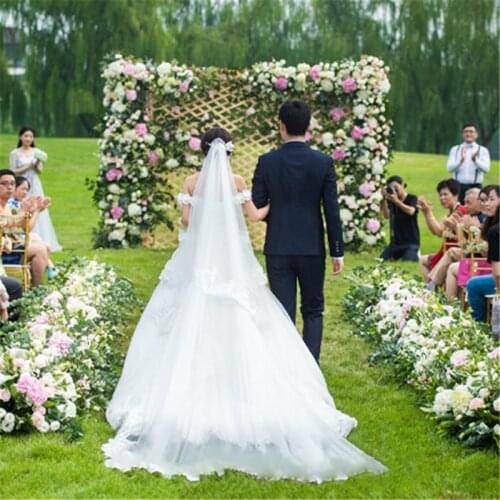2M luxury wedding Road cited flowers rose peony hydrangea mix DIY arched door Flower Row Window T station wedding decoration