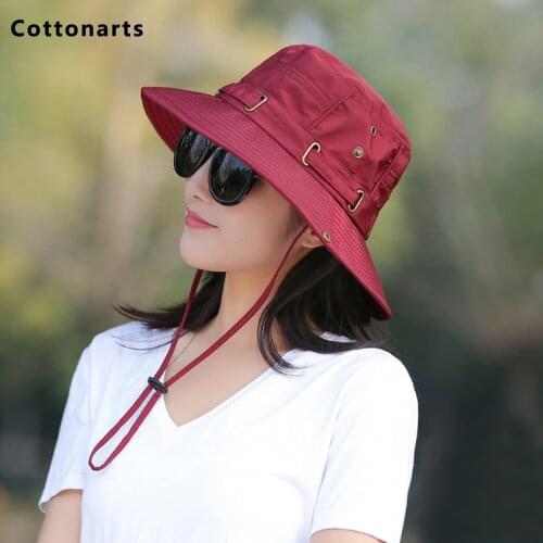 New Womens Waterproof Outdoor Sun Protection Breathable Climbing Hat Casual Fisherman Hat Foldable Hat Oversized Eaves Sun Hat