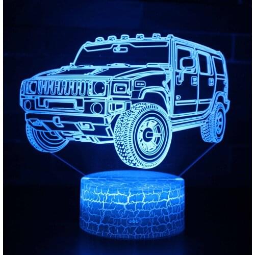 LED 3d Lamp Car 7 Color Changing Usb Battery Nightlight for Children Bedroom Decor Gift