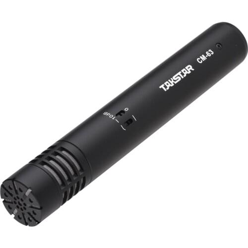 TAKSTAR CM-63 Professional Diaphragm Condenser Microphone Moisture Resistant XLR Cardioid Mic 48V Phantom Power Supply
