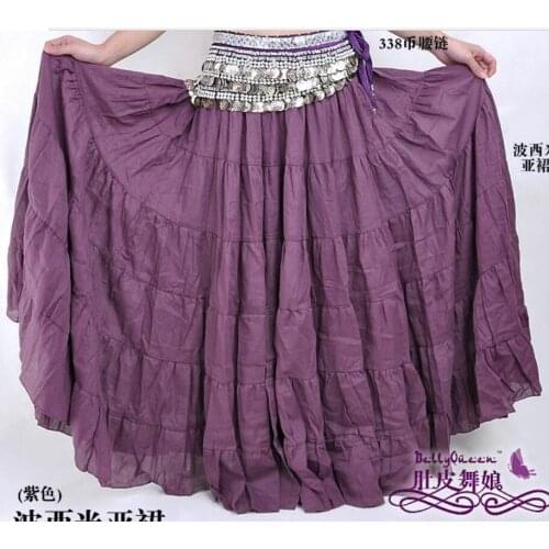 New 1pcs/lot Linen Belly Dance Tiered solid Bohemian Skirt 7 Gypsy Tribal Dancing Show Maxi Dress free size