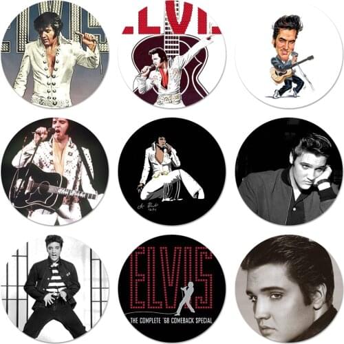 Elvis Presley Icons Pins Badge Decoration Brooches Metal Badges For Backpack Decoration 58mm