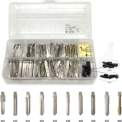 100pcs Uncut KD Car Key Blade Set With 100pcs Logos and 20pcs 4D/46 Chips for KD900/KD-X2/KD MINI Remotes
