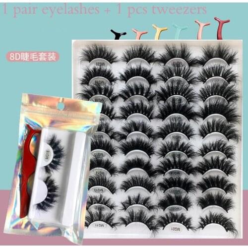 3D Makeup Mink Lashes 18-25mm False Eyelashes Volume Natural Fluffy Reusable Soft Eyelash Extension Eye 3D Mink Eyelashes cils