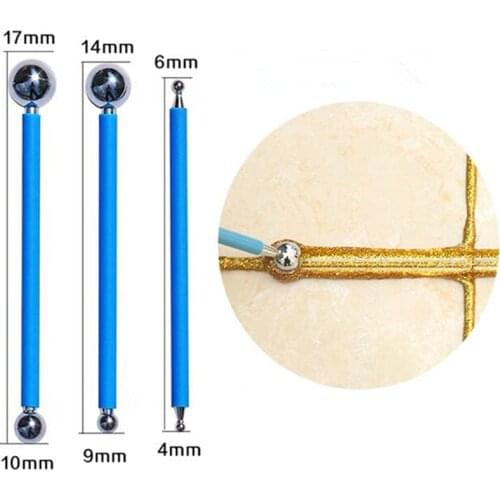 4pcs/set Tile grout tools Double Hole Pressure Side Seam Steel molding Ball for Sculpture Clay Carving Slime Playdough Hand Tool