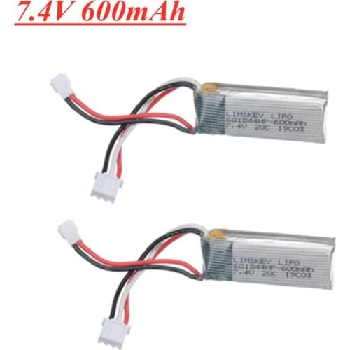 7.4V 600mAh 20C Lipo Battery for WLtoys F959 XK DHC-2 A600 A700 A800 A430 RC Helicopter Spare Parts 2.22Wh 7.4v 2S Battery
