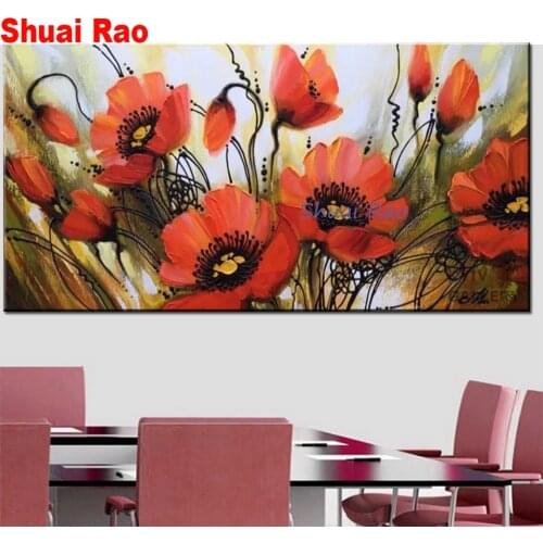 Poppy diamond painting full square/round drill cross stitch 5d Diy diamond embroidery flower scenery still life diamond pattern